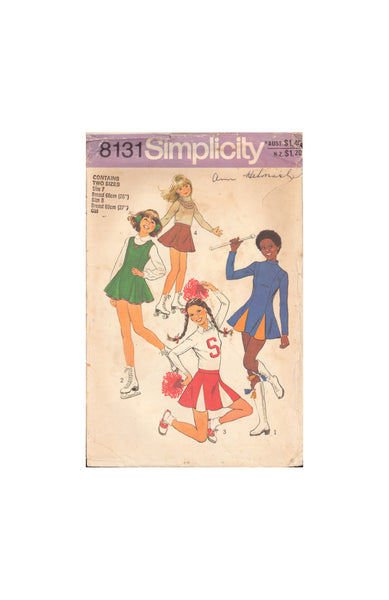 Simplicity 8131 Sewing Pattern, Girls' Skating Costumes, Size 7-8, CUT, COMPLETE