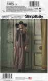 Simplicity 8165 Bohemian Hippy Maxi Dress and Lined Vest and Tie, Uncut, Factory Folded, Sewing Pattern Size 4-12