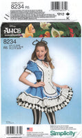 Simplicity 8234 Alice in Wonderland Costume, Uncut, Factory Folded Sewing Pattern Size 14-22