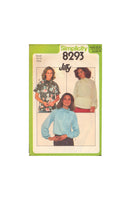 Simplicity 8293 Sewing Pattern, Jiffy Blouse, Size Small, Neatly Cut, Complete