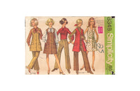 Simplicity 8348 Sewing Pattern, Dress or Jumper, Blouse and Hip-Hugger Pants, Size 12, Partially, Neatly Cut, Complete