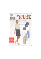 Simplicity 8452 Sewing Pattern, Pants and Shorts, Size 6-16, Uncut, Factory Folded