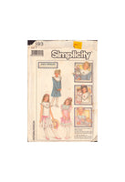 Simplicity 8593 Sewing Pattern, Girls' Dress with Detachable Collar, Size 7, Cut, Complete or Size 8, Uncut, Factory Folded