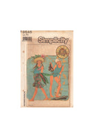 Simplicity 8646 Sewing Pattern, Girls' Front-Wrap Skirt and Swimsuit, Size 10, Uncut, Factory Folded