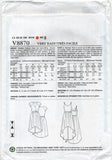 Vogue 8870 Sleeveless or Raglan Sleeve Dress with Hi-Lo Skirt in Two Lengths, Uncut, Factory Folded, Sewing Pattern Size 16-26