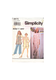 Simplicity 8876 Sewing Pattern, Top And Unlined Vest, Size XS-S-M, Mostly Uncut, Incomplete