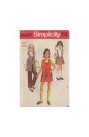 Simplicity 8942 Sewing Pattern Girl's Skirt with Suspenders, Vest and Pants, Size 4, Cut, Complete