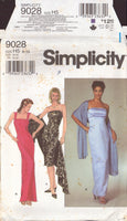 Simplicity 9028 Sewing Pattern, Miss Petite Dress and Shawl, Size 6-14, Uncut, Factory Folded