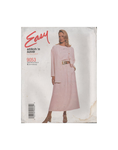 Stitch 'n Save 9053 Sewing Pattern Jacket Top Skirt Size 16-22 Uncut Factory Folded