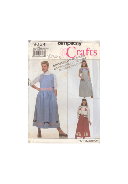 Simplicity 9054 Sewing Pattern, Dress, or Jumper, Skirt, Jacket, Size 10-12-14, Uncut, Factory Folded