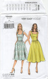 2000's Sewing Pattern: Vogue 9100 Fit and Flare Sundress with Scoop Neckline in Two Lengths, Uncut, Factory Folded, Sewing Pattern Size 6-14