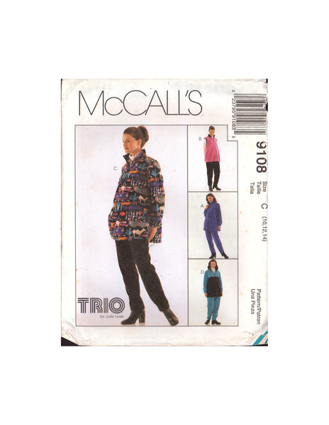 McCall's 9108 Sewing Pattern Vest Top Pants Size 6-8-10 or 10-12-14 Uncut Factory Folded