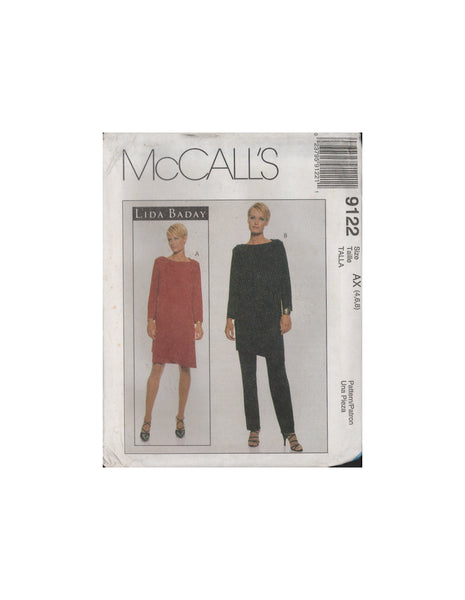 McCall's 9122 Sewing Pattern, Dress, Tunic, Pants, Size 4-6-8, Uncut, Factory Folded