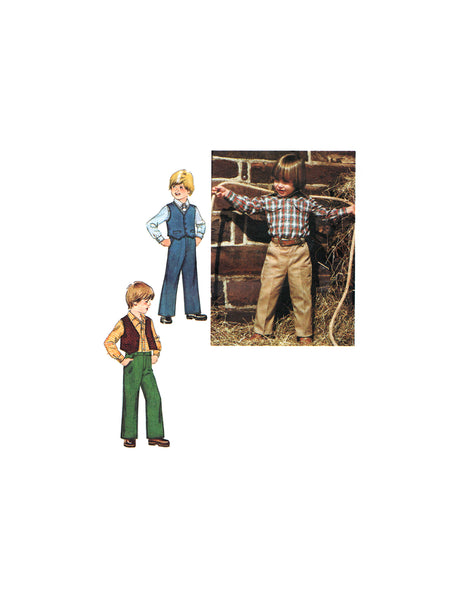 Simplicity 9129 Child's Shirt, Pants and Lined Vest, Uncut, Factory Folded Vintage Sewing Pattern Size 5 Breast 61 cm