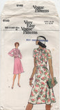 Vogue 9149 Retro 70s A-line Dress with Neckline Tie, Cut, Complete, Sewing Pattern Size 12