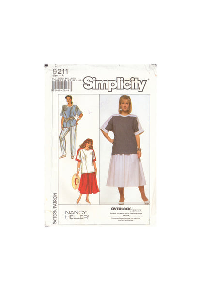 Simplicity 9211 Sewing Pattern, Top, Skirt and Pants, Size 18-32, Uncut, Factory Folded