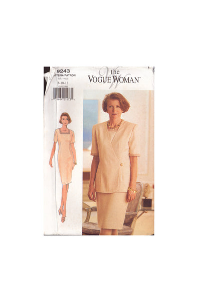 Vogue 9243 Sewing Pattern, Dress and Jacket, Size 8-10-12, Uncut, Factory Folded