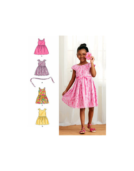 Simplicity 9320 Toddler/Child Gathered Skirt Dresses, Uncut, Factory Folded Sewing Pattern Size 2-5