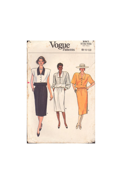 Vogue 9321 Sewing Pattern, Dress, Size 8-10-12, Uncut, Factory Folded