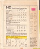 McCall's 9403 Sewing Pattern, Size 10, Neatly Cut, Complete