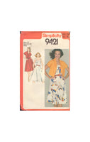 Simplicity 9421 Sewing Pattern, Sundress And Bolero Jacket, Size 12, Cut, Complete