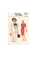 Vogue 9485 Sewing Pattern, Women's Top and Skirt, Size 8-10-12, Uncut, Factory Folded