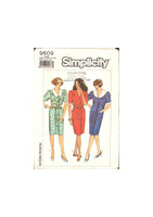 Simplicity 9609 Button Front, V-Neck Dress with Short Sleeves and Collar Variations, Sewing Pattern Multi Size 6-14