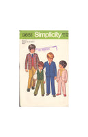 Simplicity 9651 Sewing Pattern, Boys' Jacket, Pants and Reversible Vest, Size 4, Partially Cut, Complete