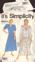 Simplicity 9654 Sewing Pattern, Dress and Scarf, Size 10-20, Cut, Complete