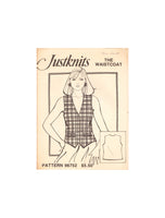 Justknits 96752 Sewing Pattern, Waistcoat, Size S-M-L, Uncut, Factory Folded