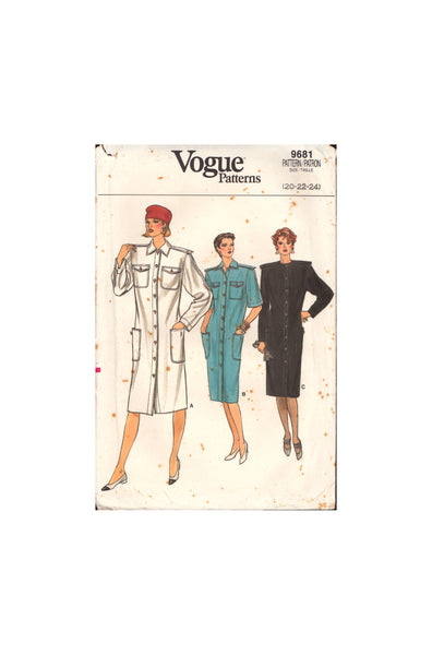 Vogue 9681 Sewing Pattern, Dress, Size 20, CUT, COMPLETE