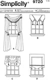 Simplicity 9720 Window Treatments: Valances, Roman Shades, Pleated Curtains, Uncut, Factory Folded Sewing Pattern