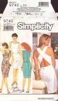 Simplicity 9742 Sewing Pattern, Fitted Dress With Back Variations, Size 4-12  Cut, Complete or Size 14 Cut, Complete