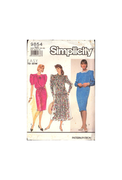 Simplicity 9854 Sewing Pattern Dress Size 10-18 Uncut Factory Folded