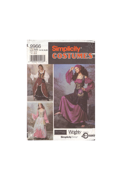 Simplicity 9966 Sewing Pattern, Misses' Costumes, Size 14, Cut, Incomplete