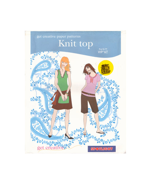 Spotlight Sewing Pattern, Knit Top, Size 8-16, Cut, Complete