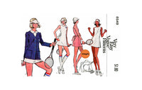 70s Tennis Jacket, Dress and Briefs, Bust 32.5 (83 cm) or 34 (87 cm), Vogue 8549, Vintage Sewing Pattern Reproduction