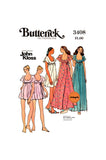 70s Baby Doll, Gown and Robe with Flared Cape Sleeves, Bust 32.5" (83 cm) or 34" (87 cm), Butterick 3408, Vintage Sewing Pattern Reproduction