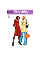 70s Women's Lined, Hooded, Double-Breasted Winter Coat in Two Lengths, Bust 36 (92 cm), Simplicity 5986, Vintage Sewing Pattern Reproduction