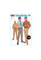 70s Men's Shirt and Hipster Slacks, Chest 36 (92 cm), Waist 32 (81 cm), Simplicity 6956 Vintage Sewing Pattern Reproduction