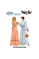 70s Empire Waist Prairie Dress, Bust 34 (87 cm) or 38 (97 cm), Style 1004, Vintage Sewing Pattern Reproduction