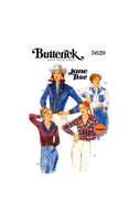 70s Women's Western Fitted Shirt with Yoke Variations, Various Sizes, Butterick 5629, Vintage Sewing Pattern Reproduction