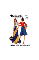 70s Bias Swirl Skirt in Two Lengths and Top, Butterick 3555, Bust 32.5 Waist 25 or Bust 34 Waist 36, Vintage Sewing Pattern Reproduction