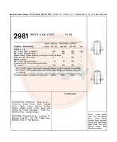 70s Men's Faux Fur Lined Car Coat, Chest 38-40 (97-102 cm), McCall's 2981, Vintage Sewing Pattern Reproduction