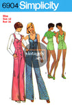 70s V-Neckline, Crossover Back Jumpsuit in Two Lengths, Bust 34" (87 cm) or 36-38" (92-97 cm) Simplicity 6904, Sewing Pattern Reproduction