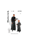 50s Men's or Boy's Cassock in Two Styles, Chest Size 30 (76.5 cm), 36 (91 cm) or 38 (97 cm), Butterick 6765 Vintage Sewing Pattern Reproduction