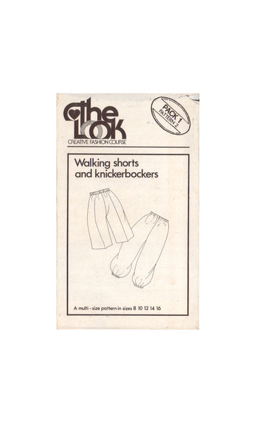 The Look Pack1 Pattern 2, Sewing Pattern, Women's Shorts and Knickerbockers, Size 8-10-12-14-16, Cut, Complete