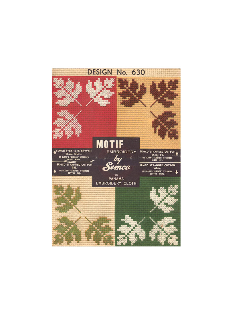 Semco Design No. 630 Motif Embroidery, 6 pages, Instant Download PDF ...