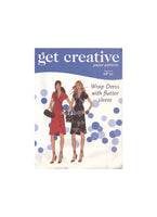 Get Creative Sewing Pattern, Wrap Dress with Flutter Sleeve, Size 8-16, Cut, Complete