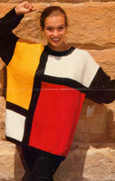 Vintage Knitted Mondrian Pattern Instant Download PDF 2 pages